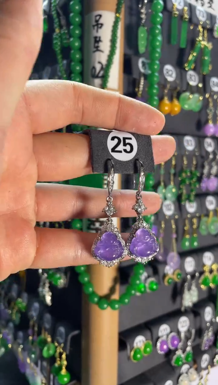 【闪购商品】翡翠耳饰银S925镶嵌25....