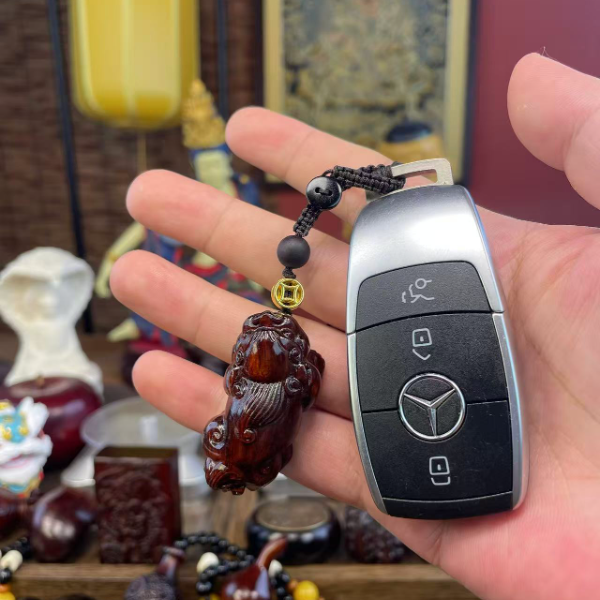 紫檀木貔貅汽车钥匙扣精致男士