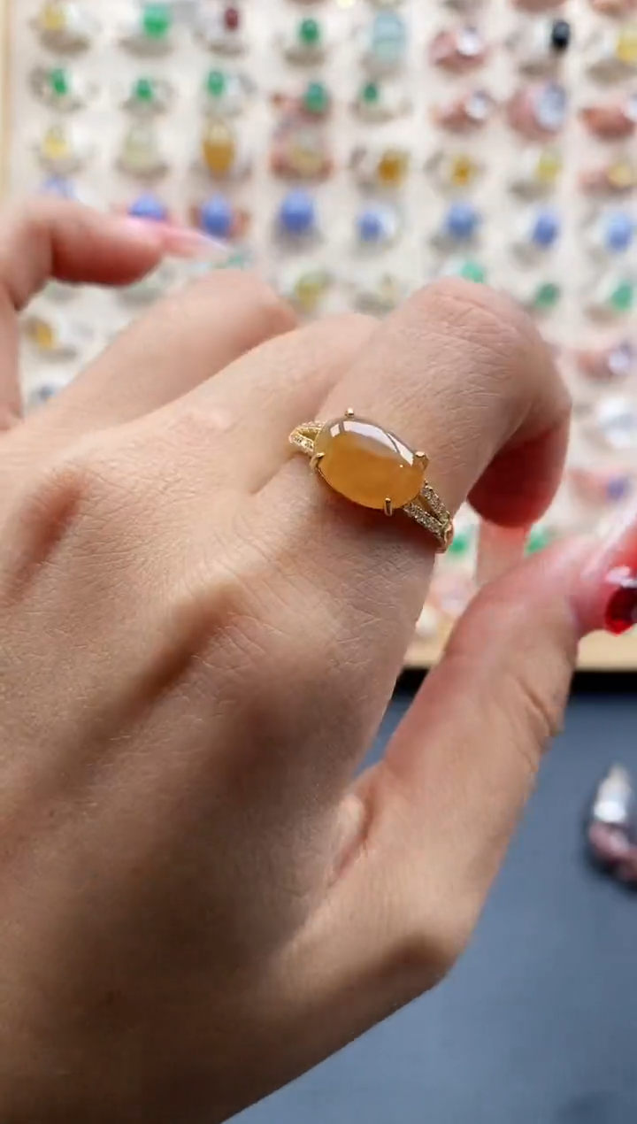 【闪购商品】翡翠戒指银S925镶嵌缅甸天然A货翡翠333333  +1 +