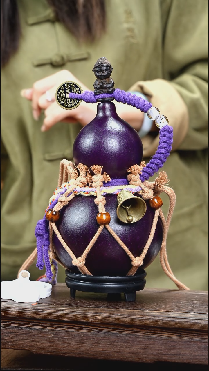 YF039复古网兜款天然酒葫芦（一物一拍）