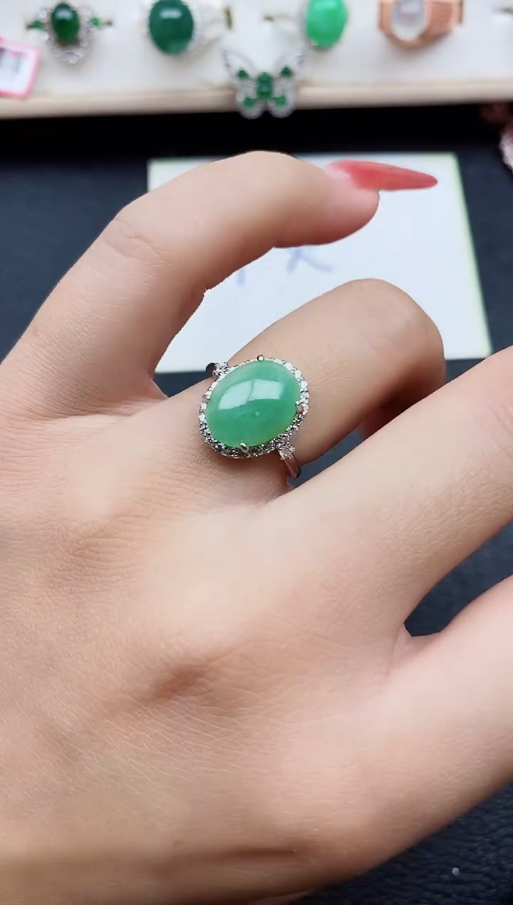 【闪购商品】翡翠戒指银S925镶嵌11111