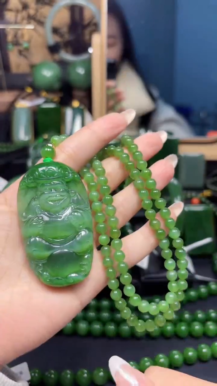 【闪购商品】和田玉（碧玉）吊坠(赠链)未镶嵌1