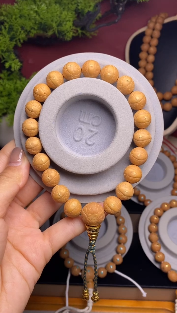 吊坠凤眼菩提12素手串-玉华皮