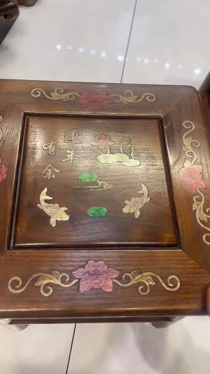 【闪购商品】木年年有余螺钿富贵凳