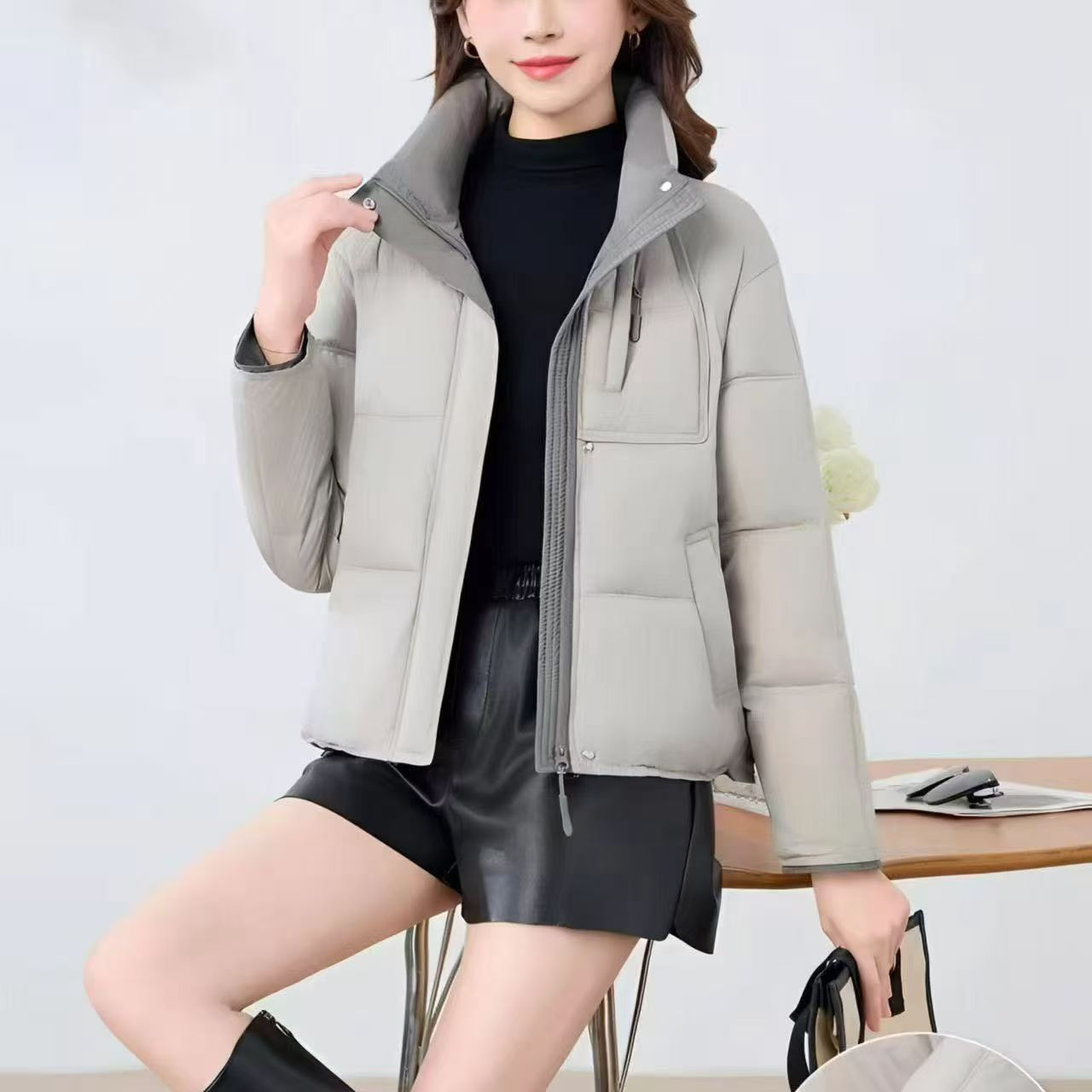 棉衣秋冬短款棉袄立领保暖时尚宽松棉袄