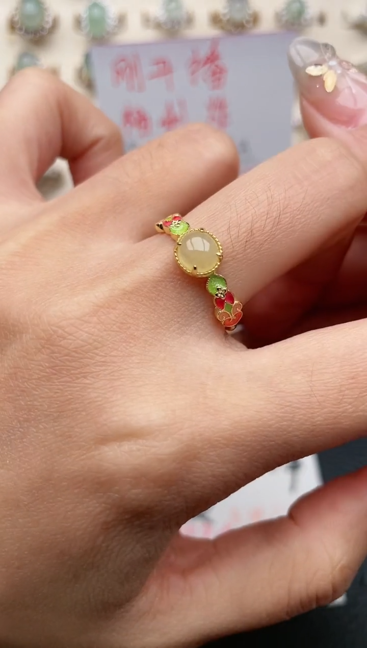 【闪购商品】翡翠戒指银S925镶嵌1111