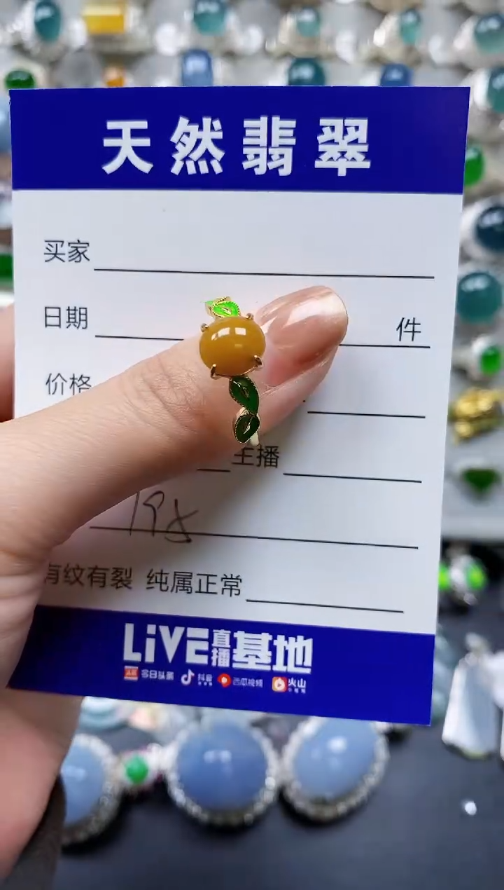 【闪购商品】翡翠戒指银S925镶嵌0195