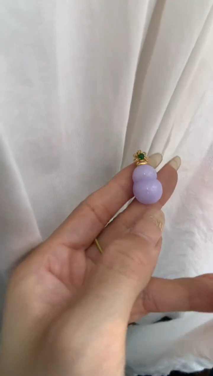 【闪购商品】翡翠颈饰18K金镶嵌葫芦