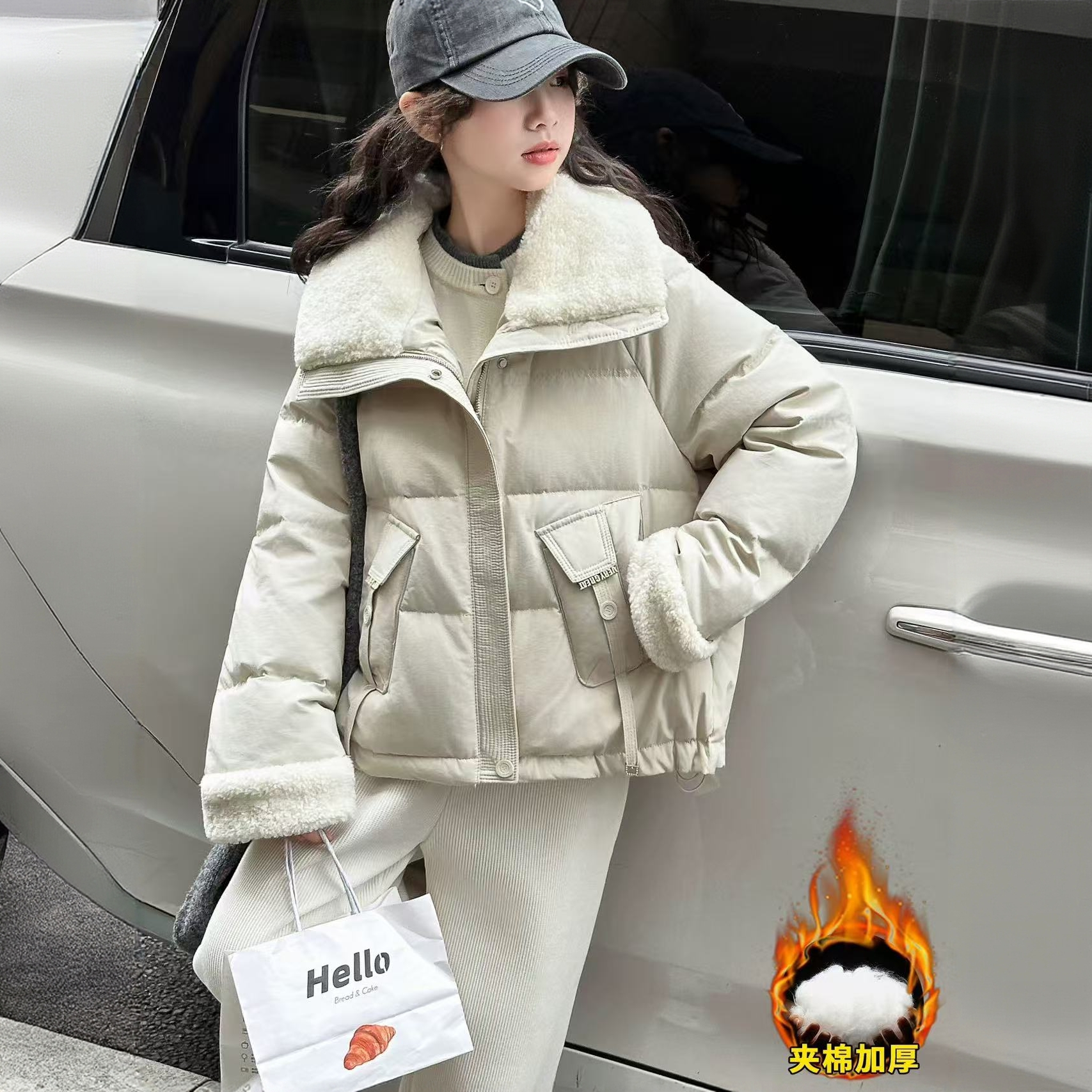 女童棉服冬装2026新款休闲洋气儿童加厚保暖衣女大童冬季毛领棉袄