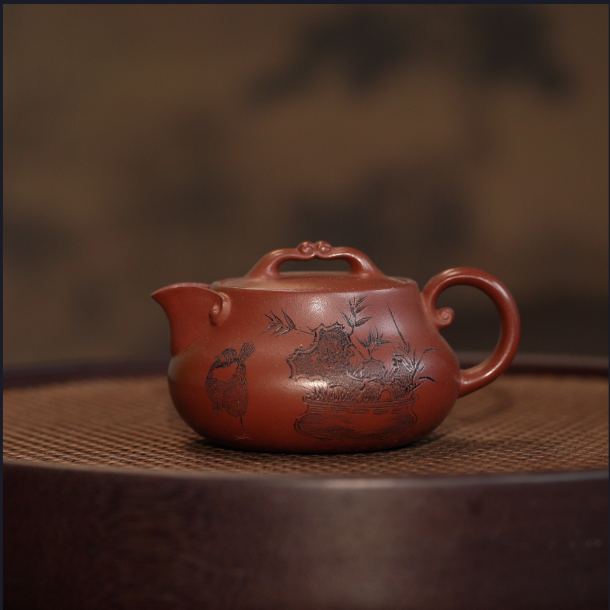 【陶研专属】 葫芦瓢 龙血砂 150cc 蒋工堂 紫砂壶