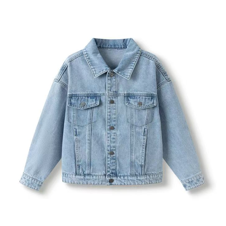 701~800牛仔衣短款时尚百搭休闲翻领水洗长袖简约修身