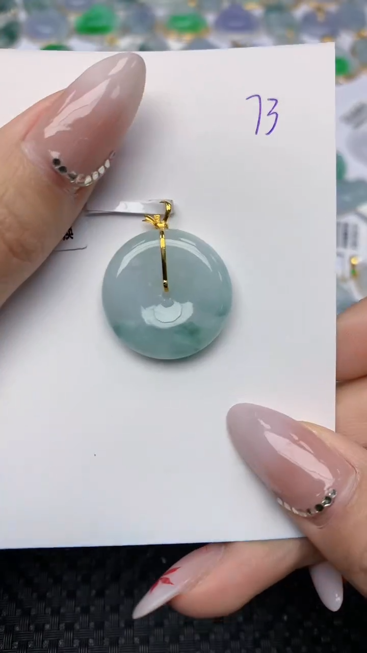 【闪购商品】翡翠颈饰18K金镶嵌 天然翡翠A货，