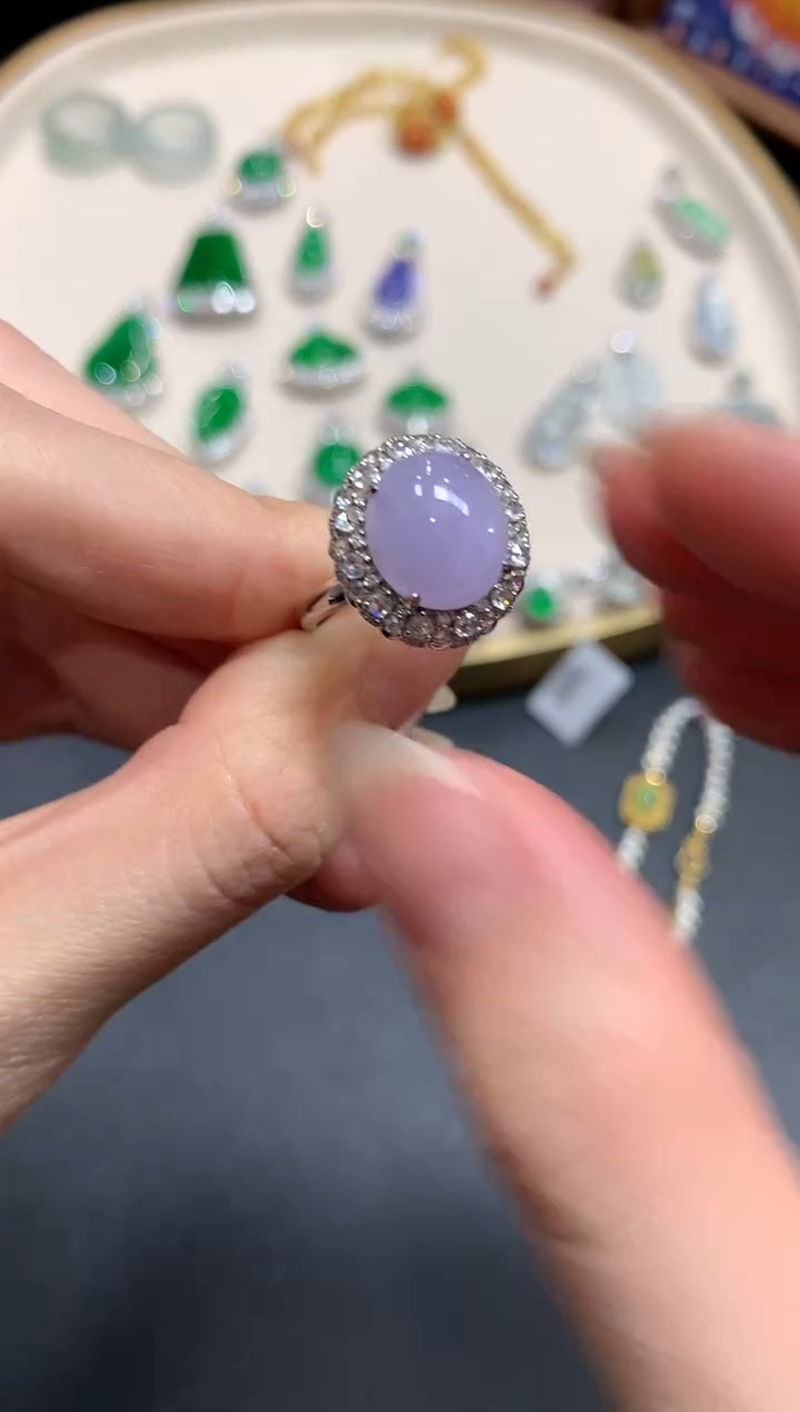 【闪购商品】翡翠戒指18K金镶嵌A627|8000