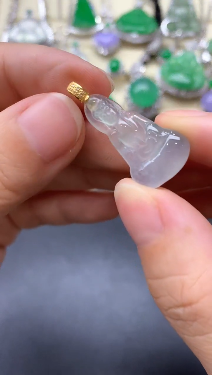 颈饰18K金镶嵌翡翠205-中国好珍宝