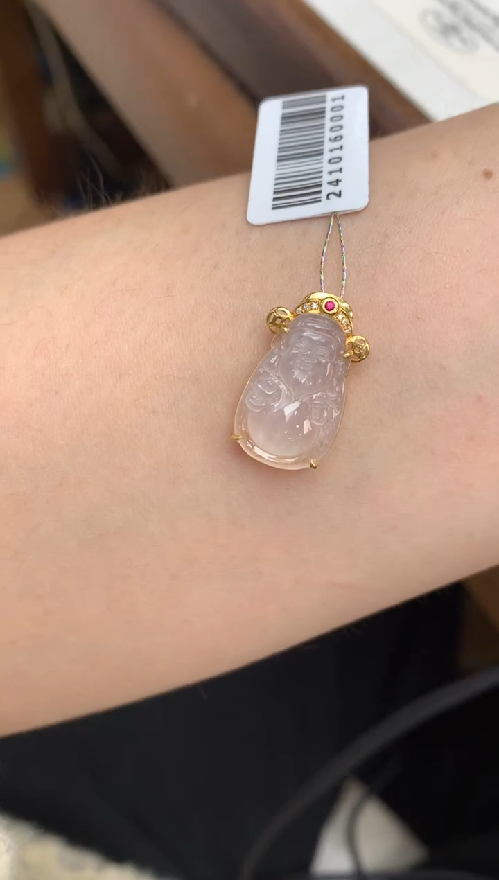 【闪购商品】翡翠颈饰18K金镶嵌财神