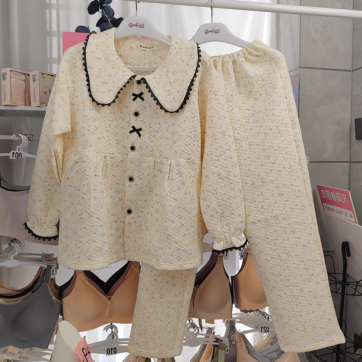 月子服新秋冬季产后纯棉加厚款空气棉产妇哺乳睡衣套装孕妇家居服