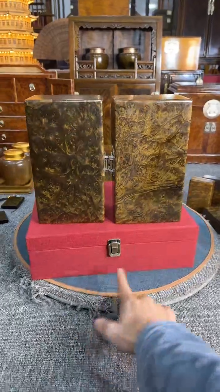 【闪购商品】乌木类成套家具阴沉首饰盒 一对 s41