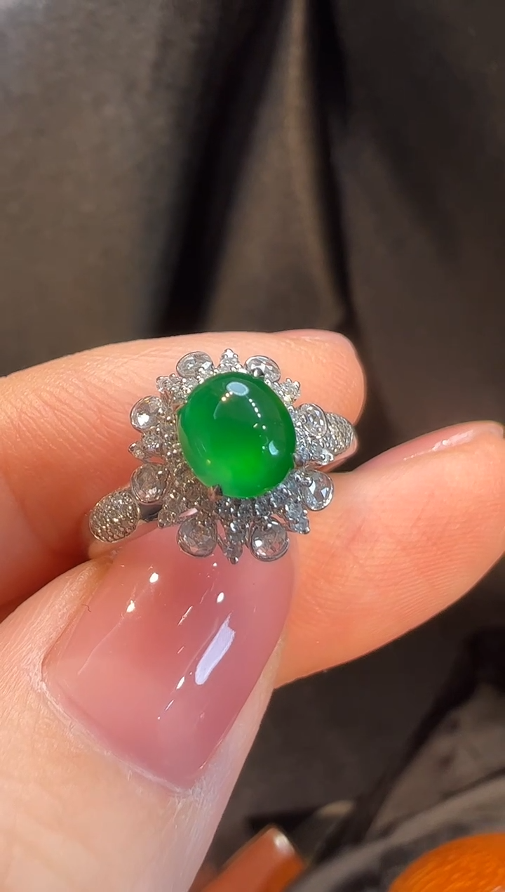 18K金镶嵌戒指翡翠L6戒指