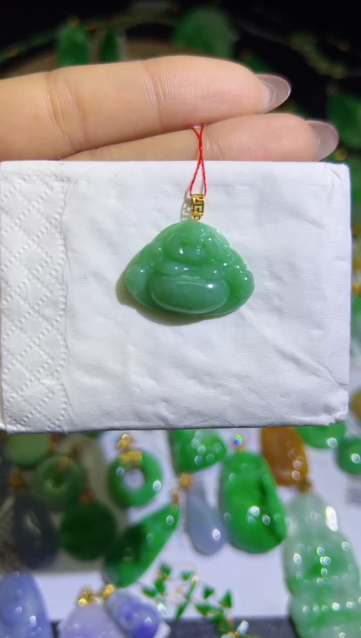 【闪购商品】翡翠颈饰18K金镶嵌Q缅料A货翡翠/支持复检/一件