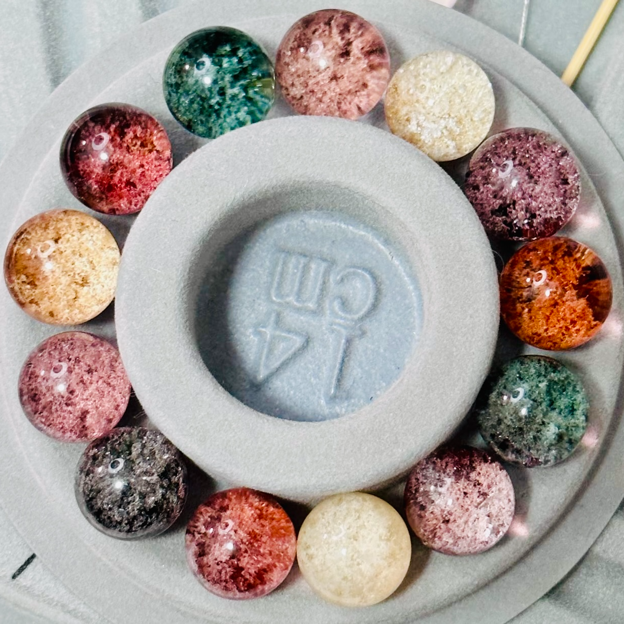 3号天然幽灵水晶幽灵兔毛单珠Diy特殊矿单珠手链项链打孔不退不换