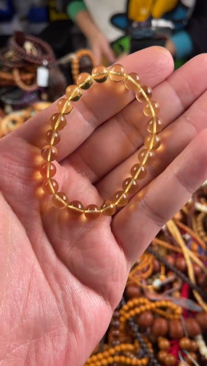 裸石琥珀未镶嵌王胖子文玩工作室蓝珀圆珠单圈