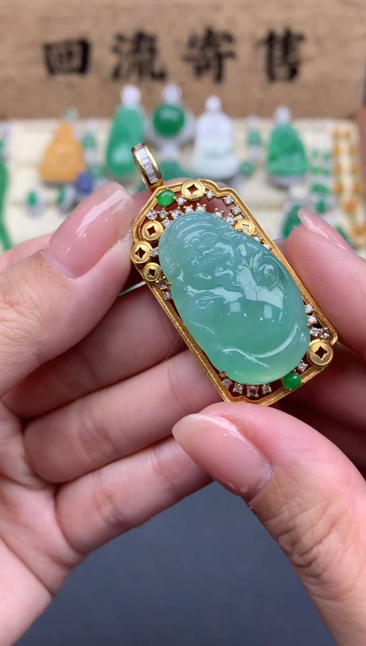 【闪购商品】翡翠颈饰18K金镶嵌710-中国好珍宝