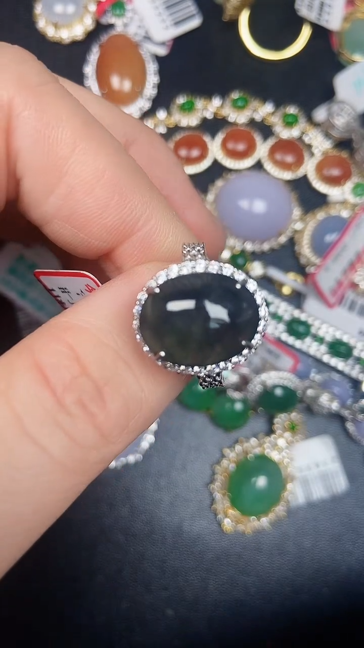 银S925镶嵌戒指翡翠1630