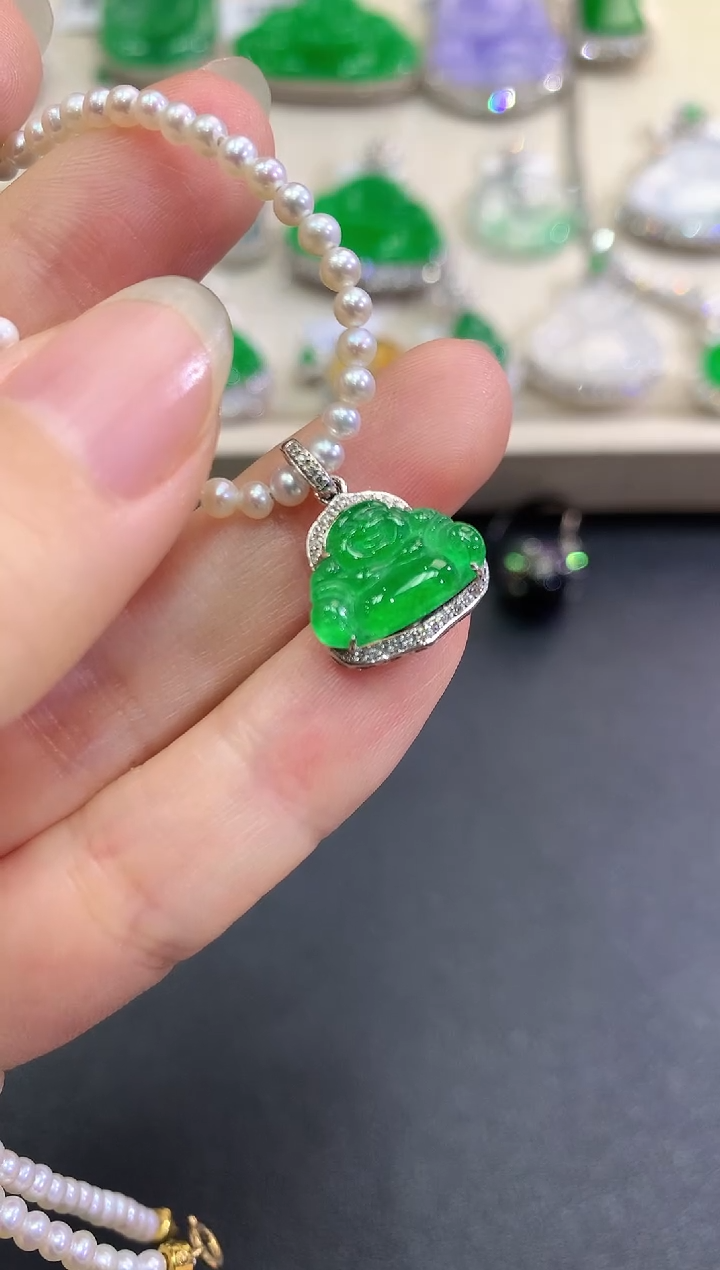 【闪购商品】翡翠颈饰18K金镶嵌B100   多样性一件发货