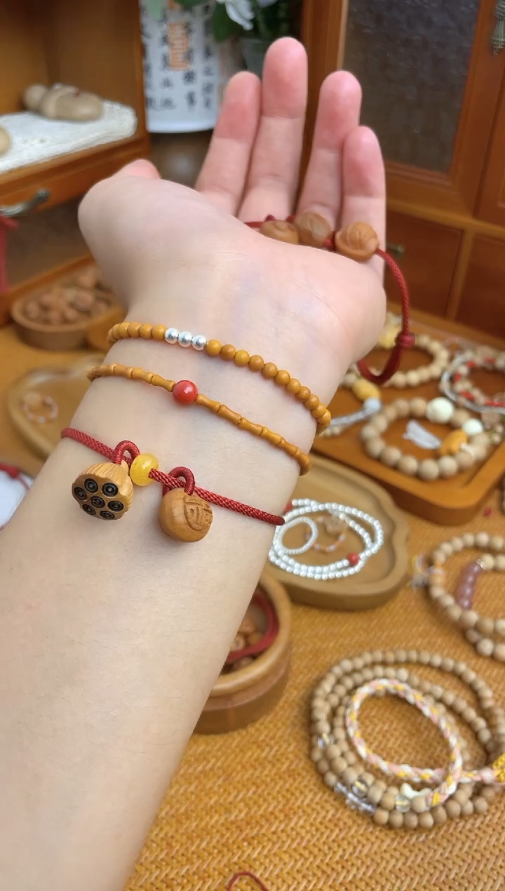 桃核竹节手串一物一拍莎莎