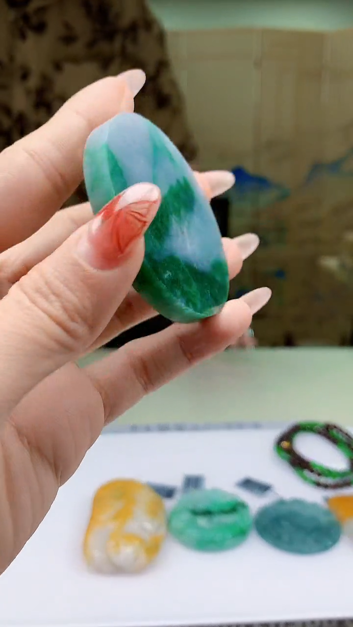 【闪购商品】定制翡翠未镶嵌4688ty-毛货挂件赠珠链64