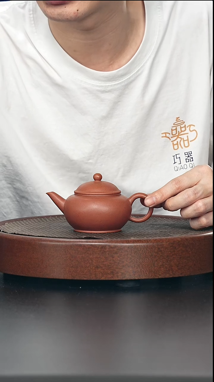 茶壶紫砂水平-老红泥-全手工微微瑕-160cc