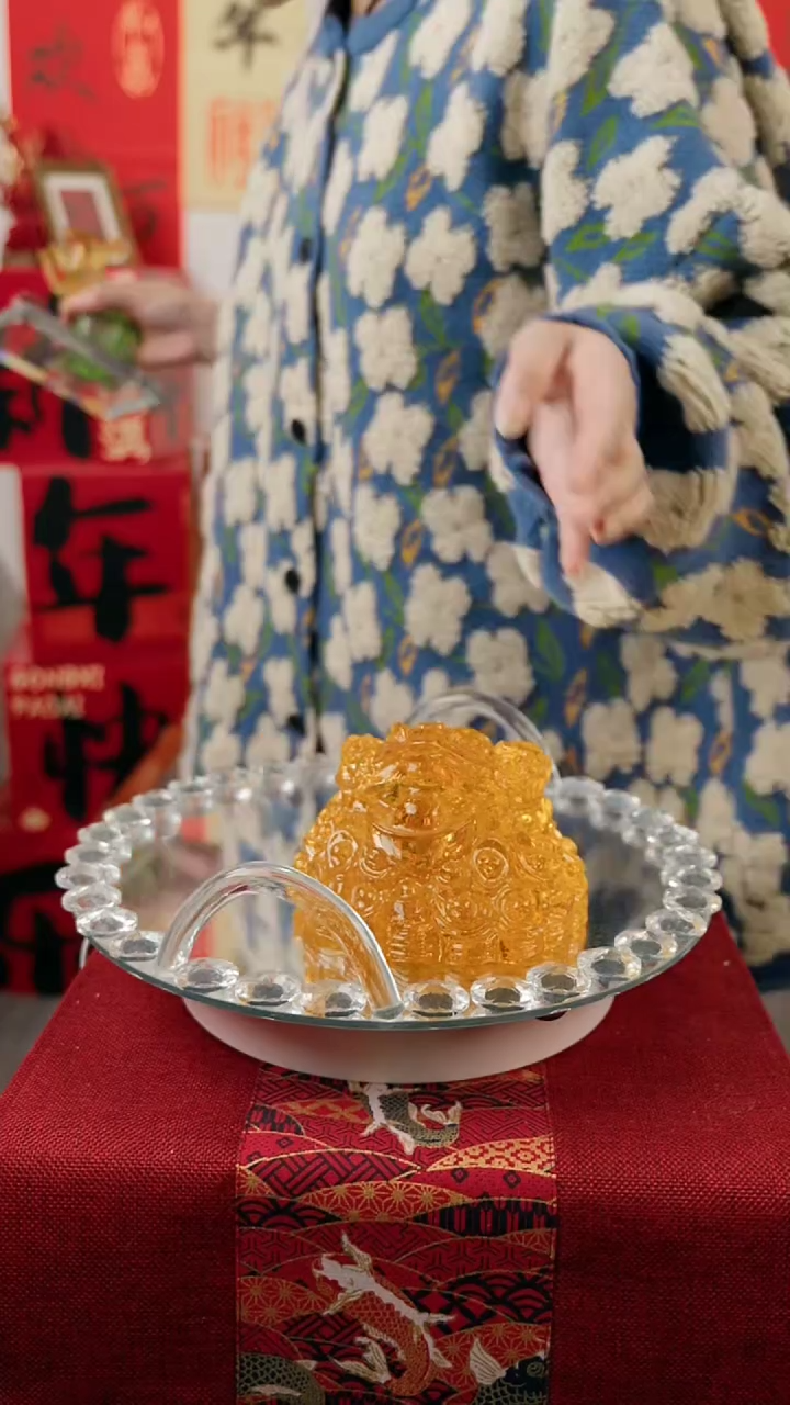 【闪购商品】古法琉璃金色元宝山大金蟾摆件