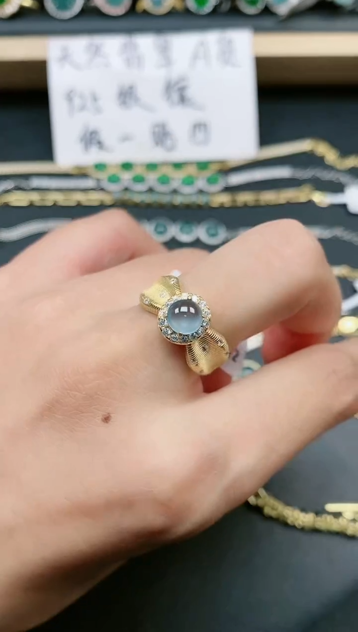 翡翠戒指银S925镶嵌11111