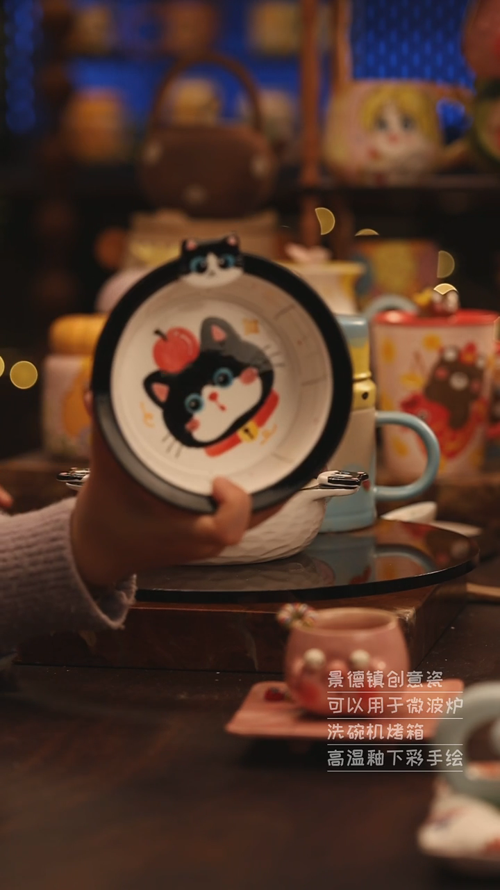 陶瓷景德镇可爱陶瓷釉下彩绘设计师款