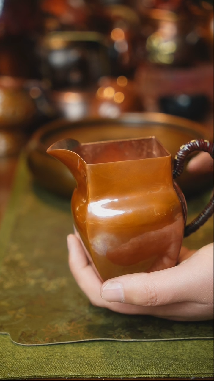 【闪购商品】紫铜四方镜面公道杯