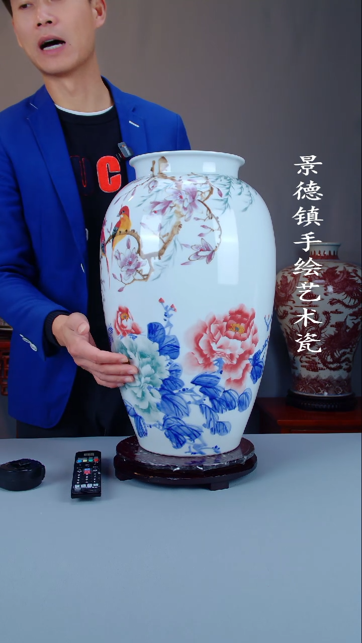 瓶陶景德镇手工手绘陶瓷摆件19