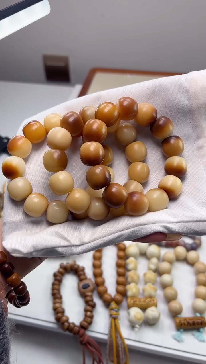 手串菩提根/象牙果i93敦煌问天干磨桶珠16*18mm手串随机