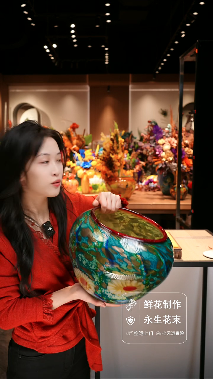 手工艺品琉璃手工花器花束空运包邮送货上门—以图片为准