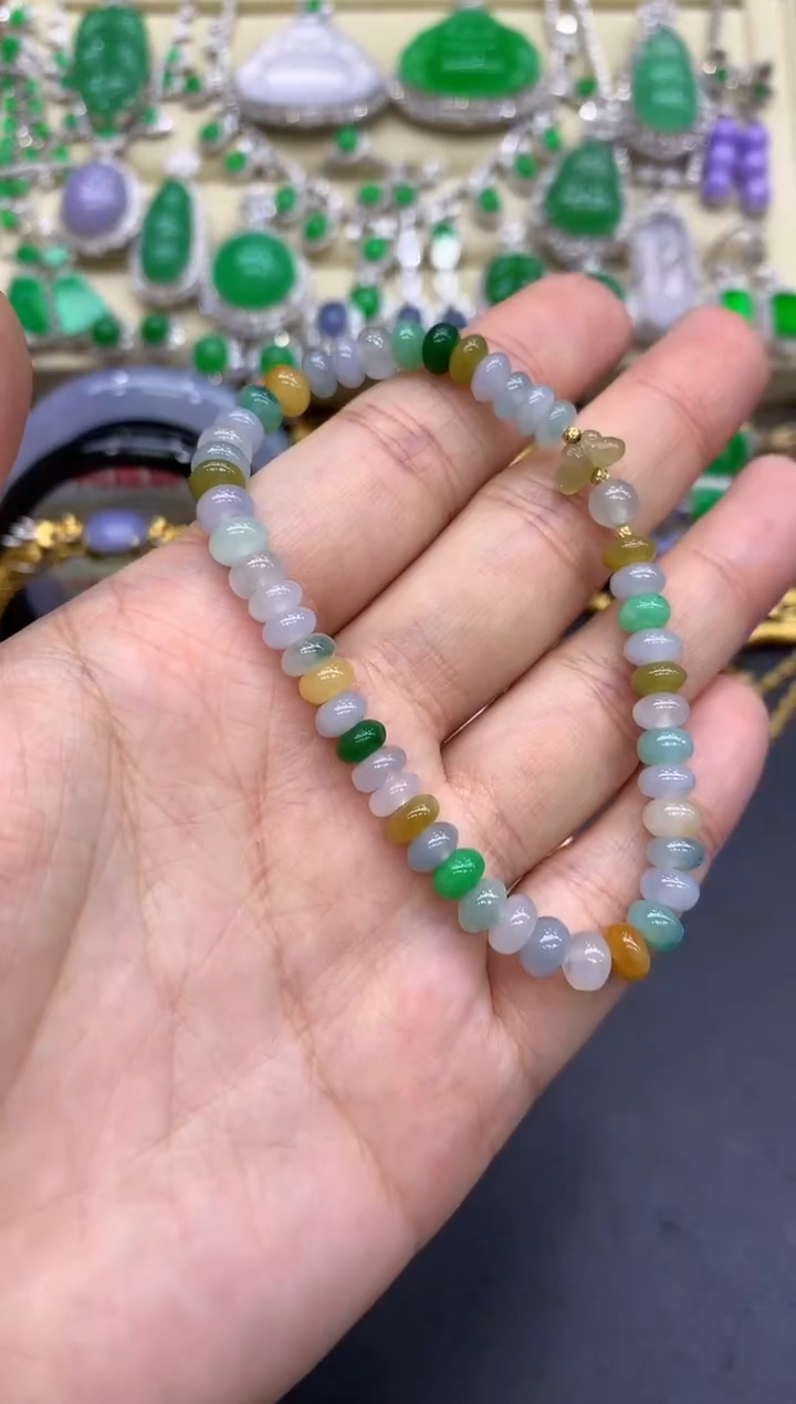 足金镶嵌手链翡翠15-中国好珍宝