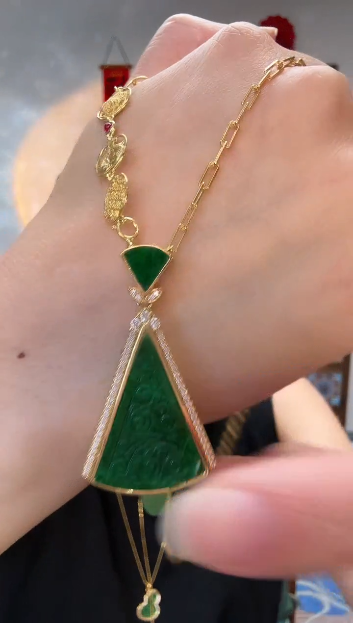 【闪购商品】翡翠颈饰银S925镶嵌吊坠