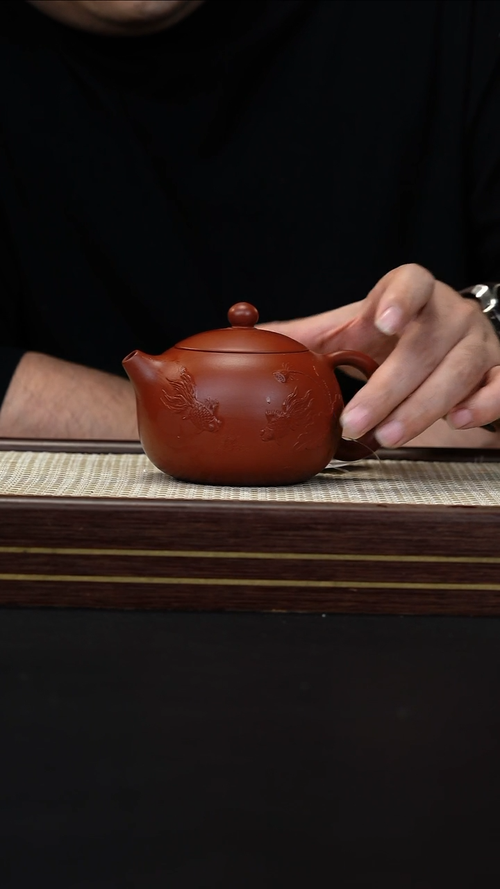 茶壶紫砂113 大红袍 堆荷花 清雅西施
