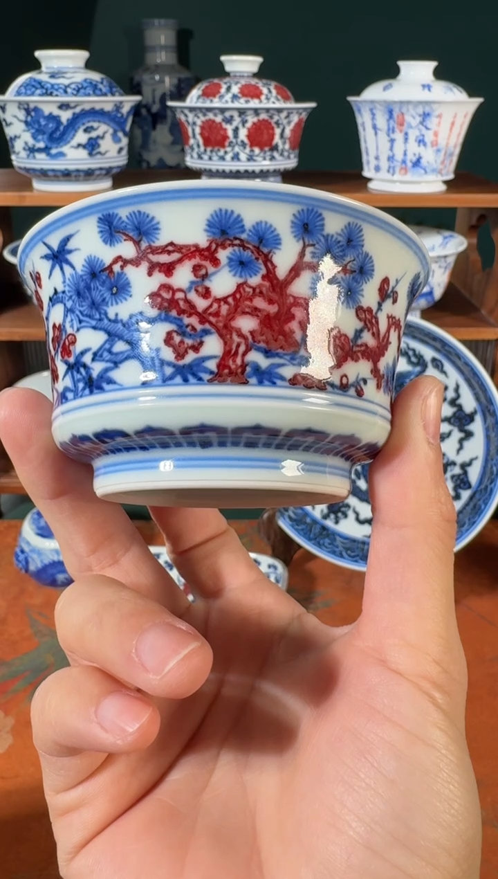 【闪购商品】杯永明尚玩松竹梅马蹄杯