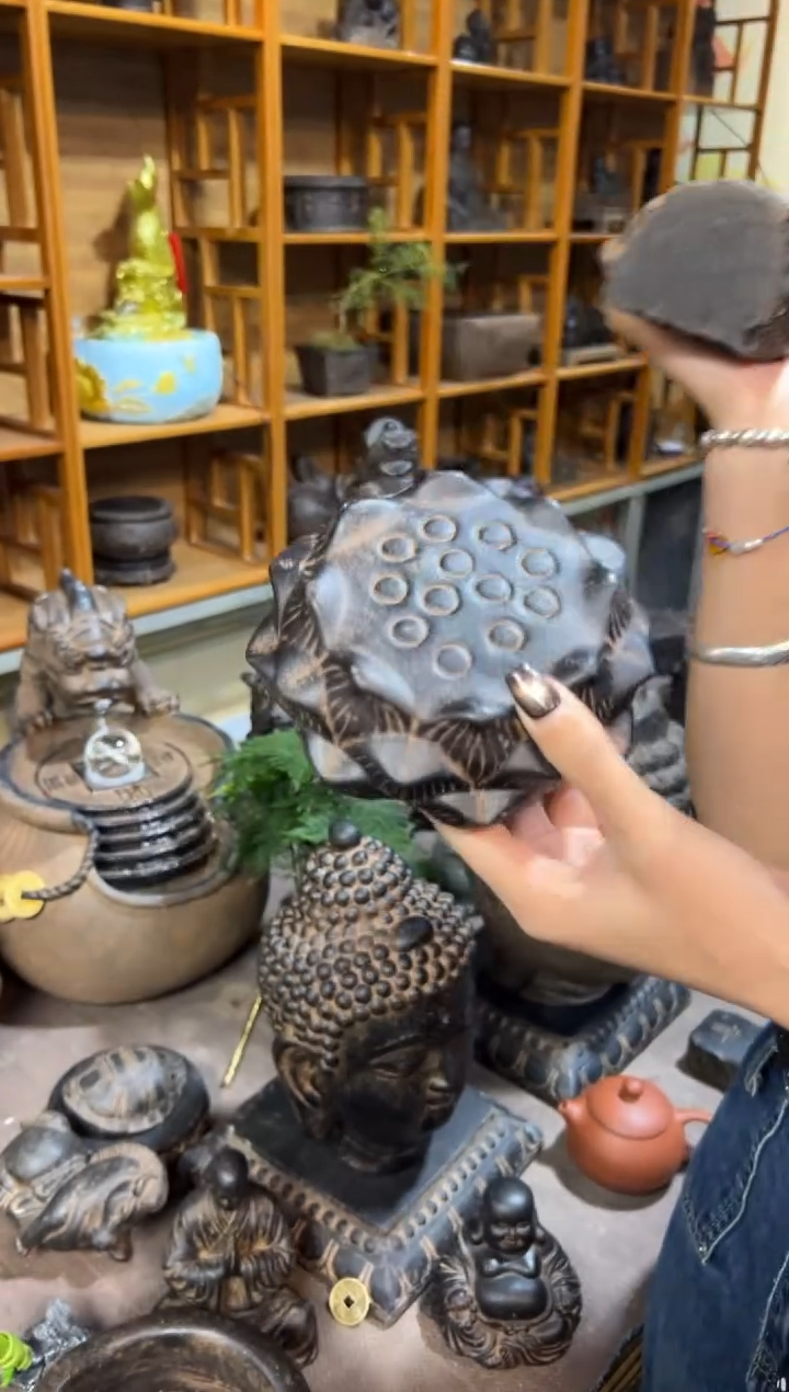 陶土莲蓬实心底座