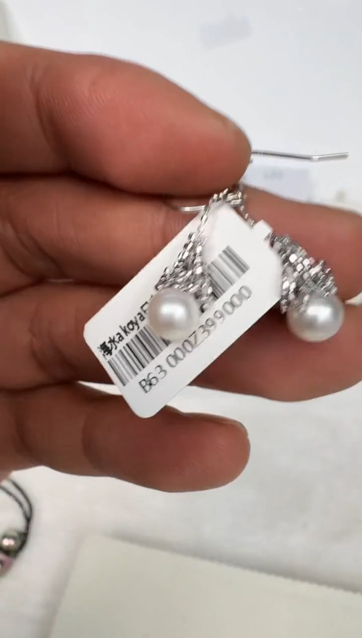 银S925镶嵌耳饰海水珍珠耳钩