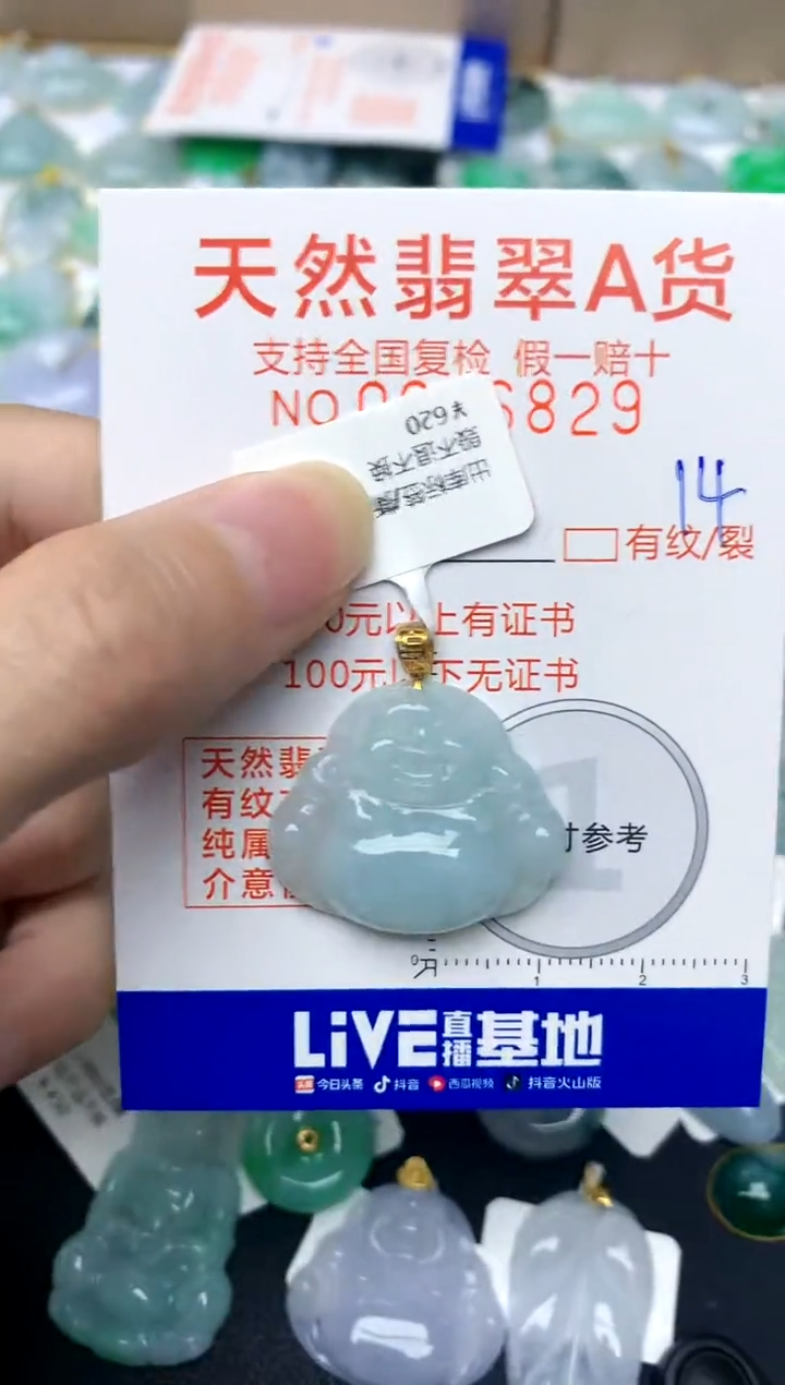 【闪购商品】翡翠颈饰18K金镶嵌14天然A货翡翠