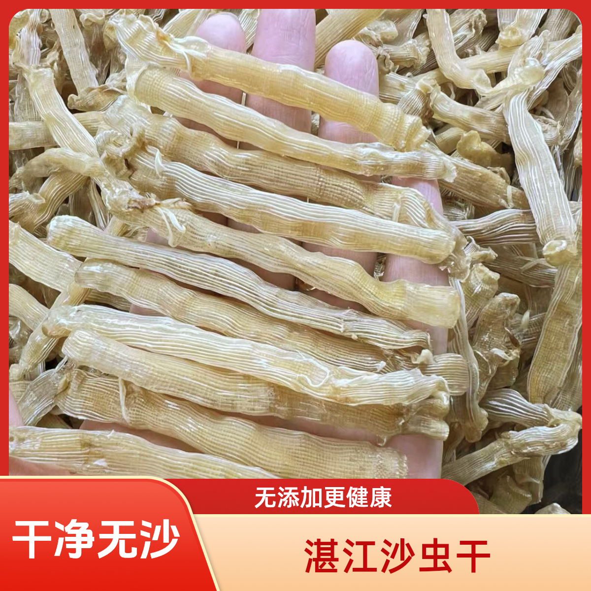 湛江本港小号600头原色黄沙虫干海鲜干货特产可煮粥煮汤干净无沙