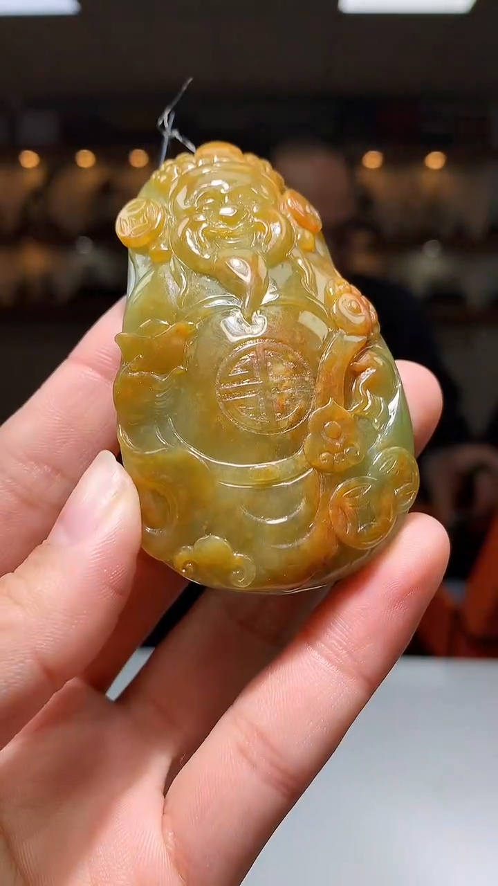 【闪购商品】定制翡翠未镶嵌1087hm-毛货挂件104