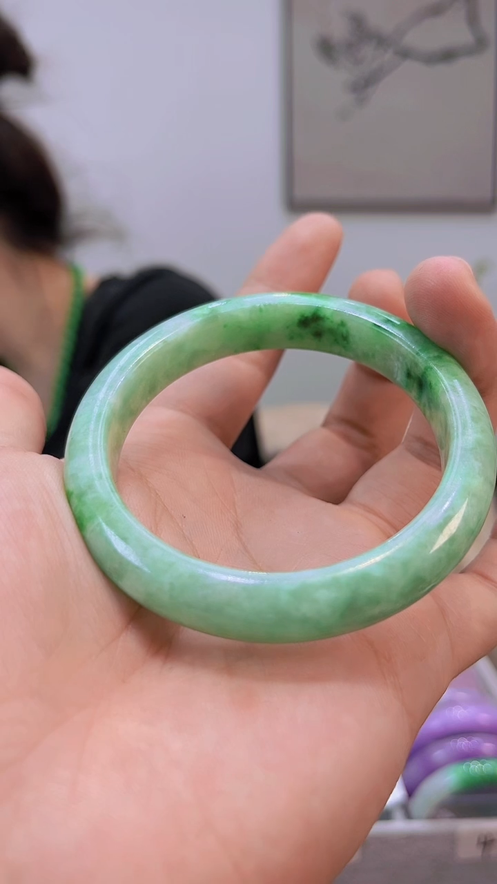 【闪购商品】砖雕s70果绿独货手镯圈口58.8