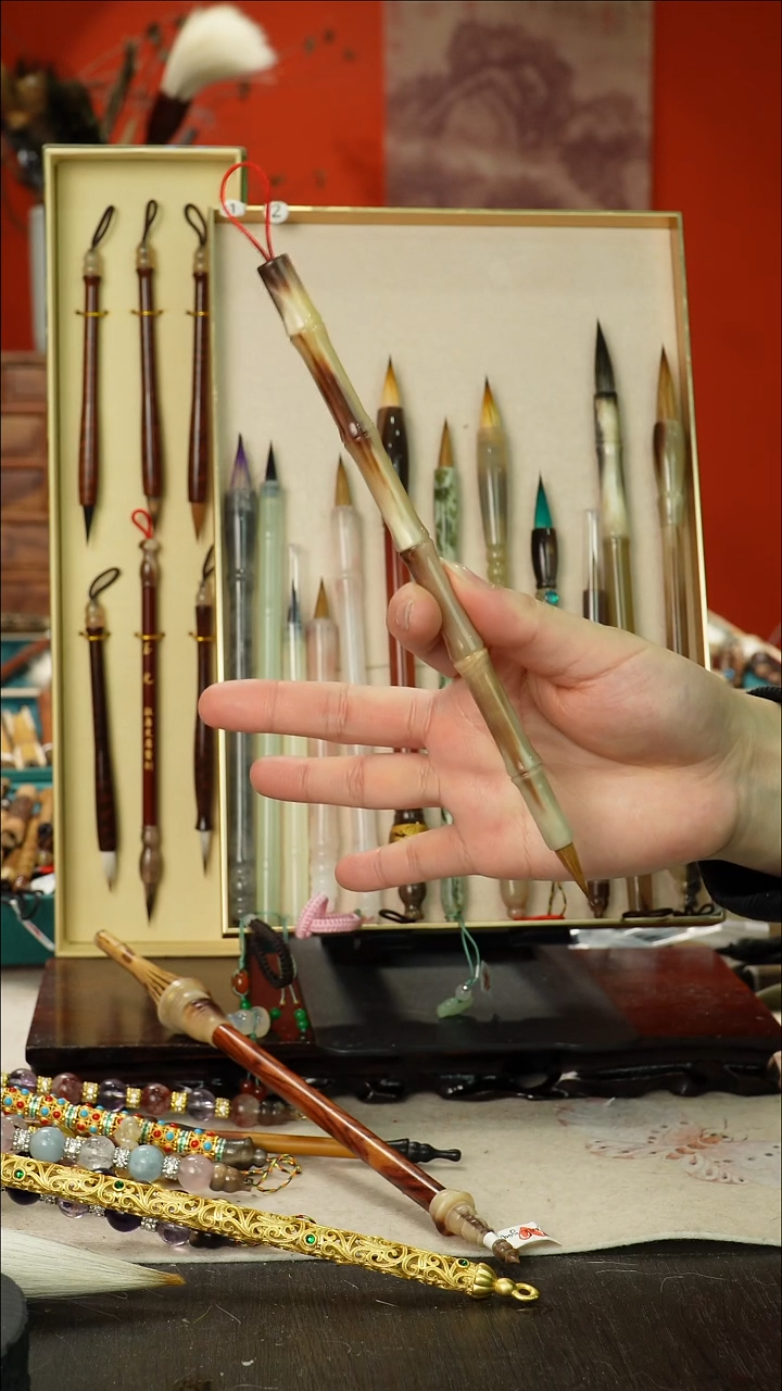 246号闪孤品高货毛笔链接 清水试笔 蘸墨不退