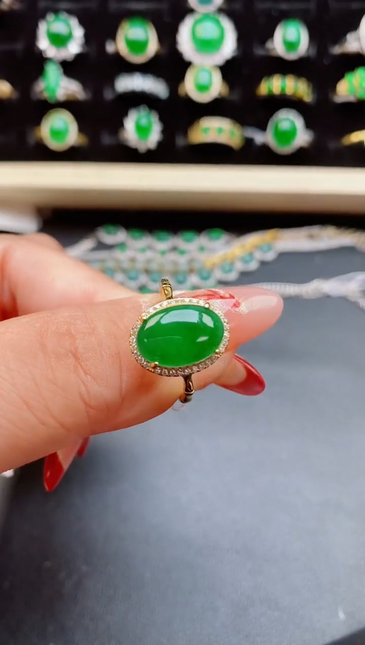 【闪购商品】翡翠戒指银S925镶嵌3131321